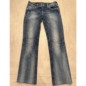 Buckle Miss Me Jeans Women 27 Straight Leg 90s Y2K Embellished Stretch Denim